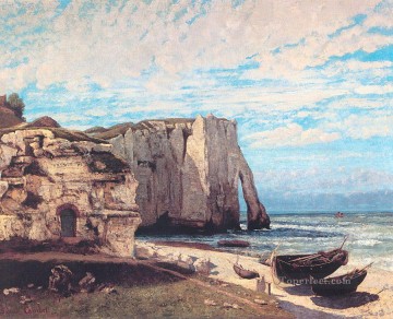  Courbet Painting - The Cliff at Etretat After the Storm landscape Gustave Courbet Mountain